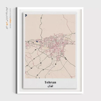 خرید تابلو نقشه تهران - تهران – تابلو نقشه شهرهای ایران - اسپو دکور