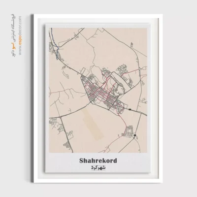 تابلو نقشه شهر شهرکرد - شهرکرد – تابلو نقشه شهرهای ایران - اسپو دکور