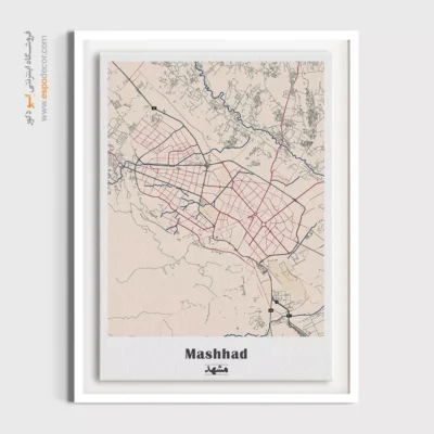 تابلو نقشه شهر مشهد - مشهد – تابلو نقشه شهرهای ایران - اسپو دکور