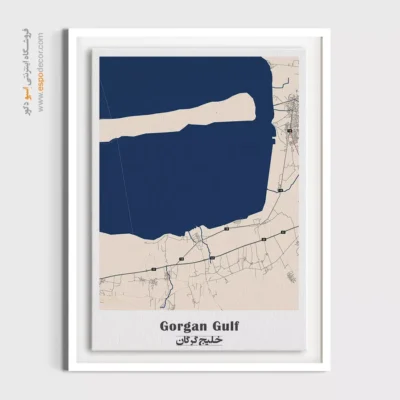 نقشه شهر خلیج گرگان - خلیج گرگان – تابلو نقشه شهرهای ایران - اسپو دکور