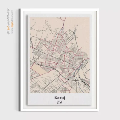 خرید نقشه کرج - کرج – تابلو نقشه شهرهای ایران - اسپو دکور