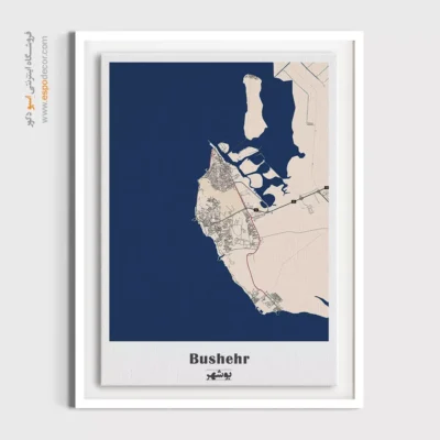 خرید نقشه بوشهر - بوشهر – تابلو نقشه شهرهای ایران - اسپو دکور