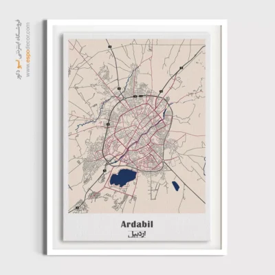 تابلو نقشه شهر اردبیل - اردبیل – تابلو نقشه شهرهای ایران - اسپو دکور