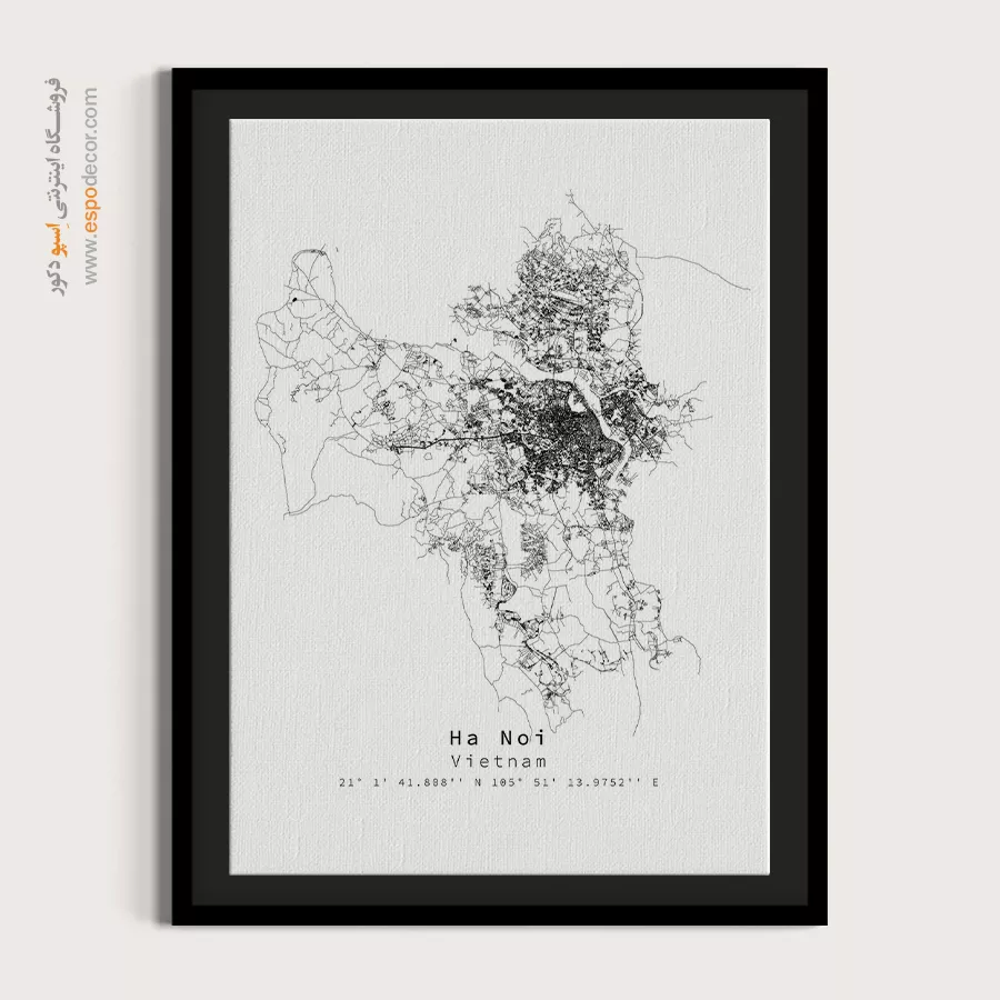 تابلو هنری نقشه ویتنام - ویتنام – تابلو نقشه شهرهای جهان - اسپو دکور