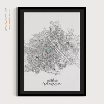 خرید تابلو نقشه مدرن وین - وین – تابلو نقشه شهرهای جهان - اسپو دکور