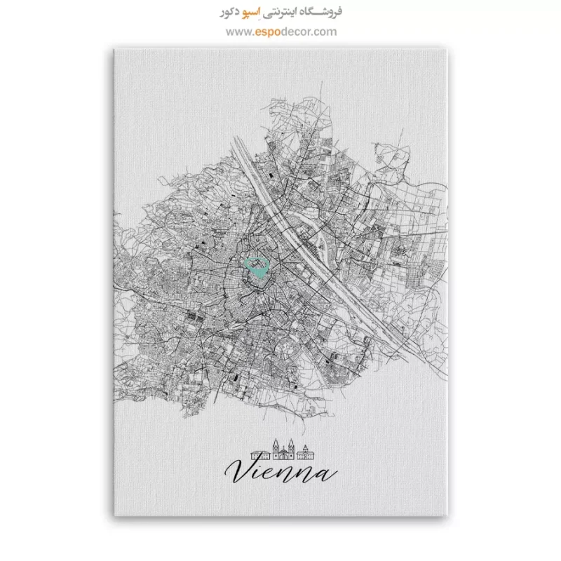 خرید تابلو نقشه مدرن وین