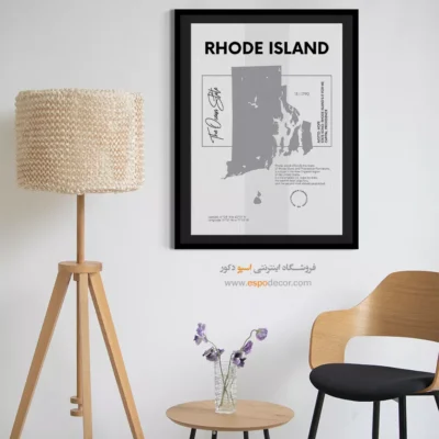 خرید تابلو نقشه رود آیلند - رود آیلند – تابلو نقشه شهرهای جهان - اسپو دکور