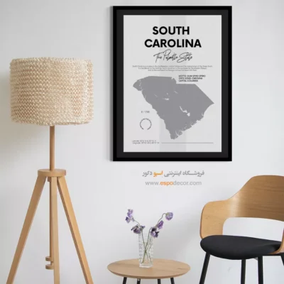 تابلو نقشه شهر کارولینا جنوبی - کارولینا جنوبی – تابلو نقشه شهرهای جهان - اسپو دکور