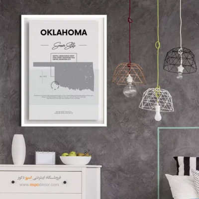 تابلو نقشه شهر اوکلاهاما - اوکلاهاما – تابلو نقشه شهرهای جهان - اسپو دکور