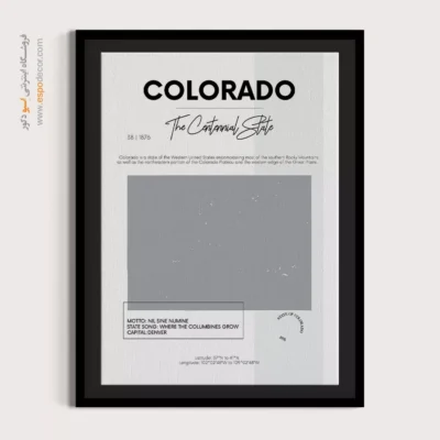 خرید تابلو نقشه کلورادو - کلورادو – تابلو نقشه شهرهای جهان - اسپو دکور