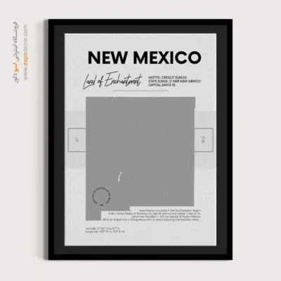 تابلو نقشه دیواری نیو مکزیکو - نیو مکزیکو – تابلو نقشه شهرهای جهان - اسپو دکور
