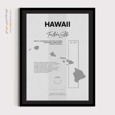 تابلو دکوراتیو هاوایی - هاوایی – تابلو نقشه شهرهای جهان - اسپو دکور
