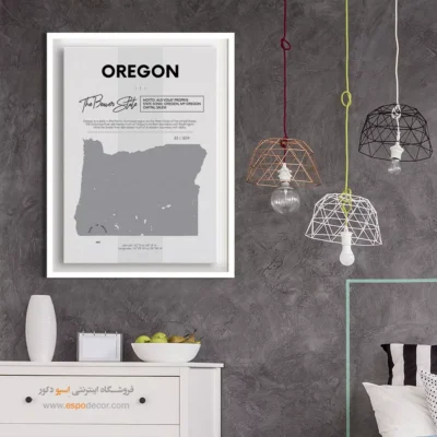 خرید تابلو نقشه مدرن اورگان - اورگان – تابلو نقشه شهرهای جهان - اسپو دکور