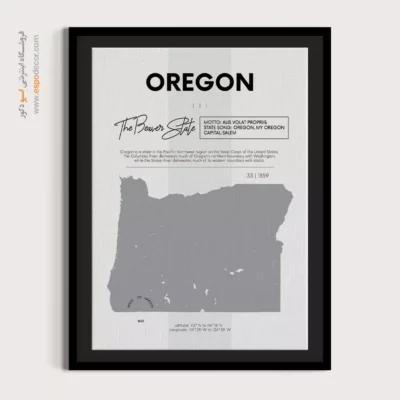 خرید تابلو نقشه مدرن اورگان - اورگان – تابلو نقشه شهرهای جهان - اسپو دکور