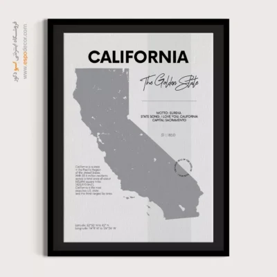 تابلو نقشه کالیفرنیا - کالیفرنیا – تابلو نقشه شهرهای جهان - اسپو دکور