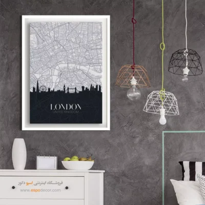 خرید تابلو نقشه شهرلندن - لندن – تابلو نقشه شهرهای جهان - اسپو دکور