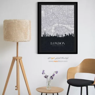 خرید تابلو نقشه شهرلندن - لندن – تابلو نقشه شهرهای جهان - اسپو دکور