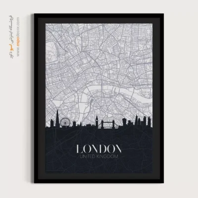 خرید تابلو نقشه شهرلندن - لندن – تابلو نقشه شهرهای جهان - اسپو دکور