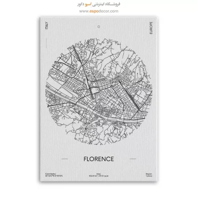 خرید تابلو نقشه مدرن فلورانس