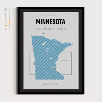 خرید تابلو نقشه مدرن مینسوتا - مینسوتا – تابلو نقشه شهرهای جهان - اسپو دکور