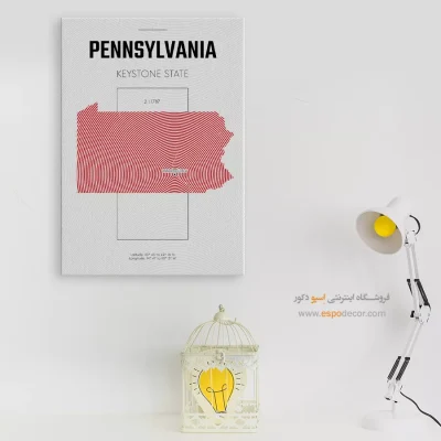 خرید تابلو نقشه پنسیلوانیا