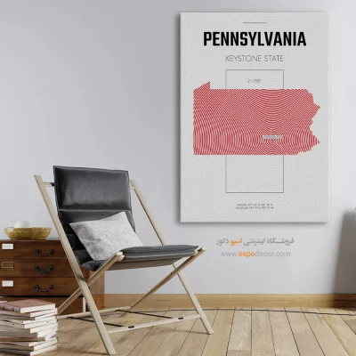خرید تابلو نقشه پنسیلوانیا