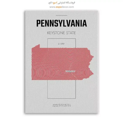 خرید تابلو نقشه پنسیلوانیا