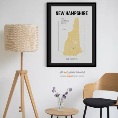 تابلو نقشه شهر نیوهمپشایر - نیوهمپشایر – تابلو نقشه شهرهای جهان - اسپو دکور