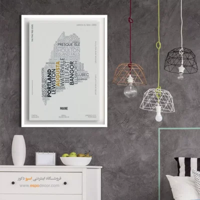 تابلو نقشه دکوراتیو مین - مین – تابلو نقشه شهرهای جهان - اسپو دکور