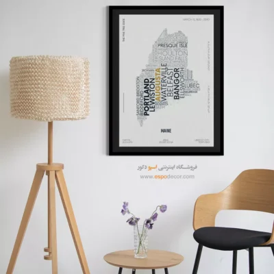 تابلو نقشه دکوراتیو مین - مین – تابلو نقشه شهرهای جهان - اسپو دکور