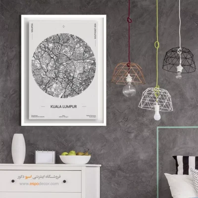 خرید تابلو شهر کوالالامپور - کوالالامپور – تابلو نقشه شهرهای جهان - اسپو دکور