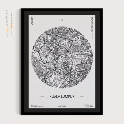 خرید تابلو شهر کوالالامپور - کوالالامپور – تابلو نقشه شهرهای جهان - اسپو دکور
