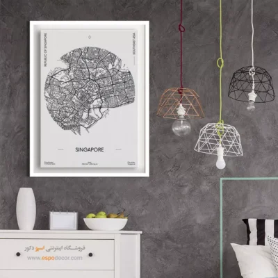 تابلو نقشه شهر سنگاپور - سنگاپور – تابلو نقشه شهرهای جهان - اسپو دکور