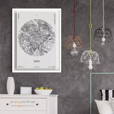 خرید تابلو نقشه لیدز - لیدز – تابلو نقشه شهرهای جهان - اسپو دکور
