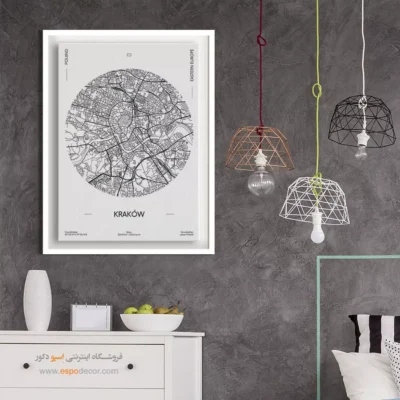 تابلو نقشه شهر کراکوف - کراکوف – تابلو نقشه شهرهای جهان - اسپو دکور