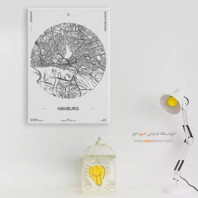 خرید تابلو نقشه هامبورگ آلمان