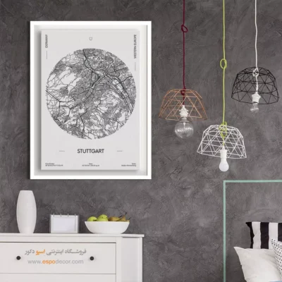تابلو نقشه دیواری اشتوتگارت - اشتوتگارت – تابلو نقشه شهرهای جهان - اسپو دکور