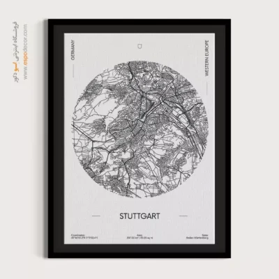 تابلو نقشه دیواری اشتوتگارت - اشتوتگارت – تابلو نقشه شهرهای جهان - اسپو دکور