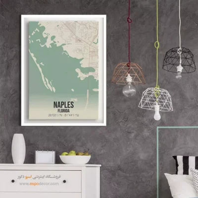 تابلو نقشه مدرن نیپلز فلوریدا - نیپلز فلوریدا – تابلو نقشه شهرهای جهان - اسپو دکور