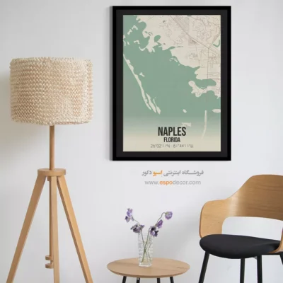تابلو نقشه مدرن نیپلز فلوریدا - نیپلز فلوریدا – تابلو نقشه شهرهای جهان - اسپو دکور