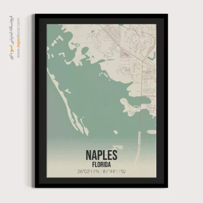تابلو نقشه مدرن نیپلز فلوریدا - نیپلز فلوریدا – تابلو نقشه شهرهای جهان - اسپو دکور