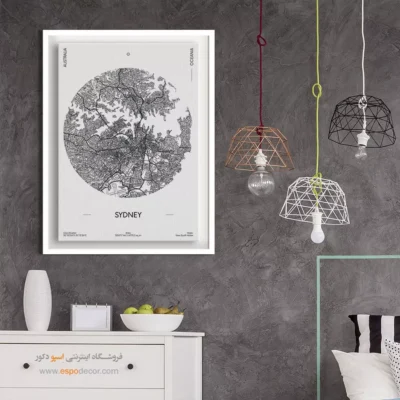 تابلو نقشه شهر سیدنی - سیدنی – تابلو نقشه شهرهای جهان - اسپو دکور