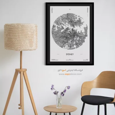 تابلو نقشه شهر سیدنی - سیدنی – تابلو نقشه شهرهای جهان - اسپو دکور