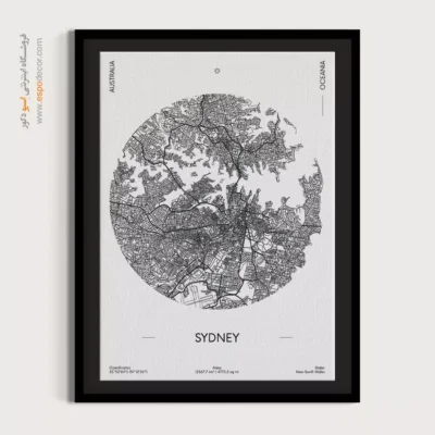 تابلو نقشه شهر سیدنی - سیدنی – تابلو نقشه شهرهای جهان - اسپو دکور