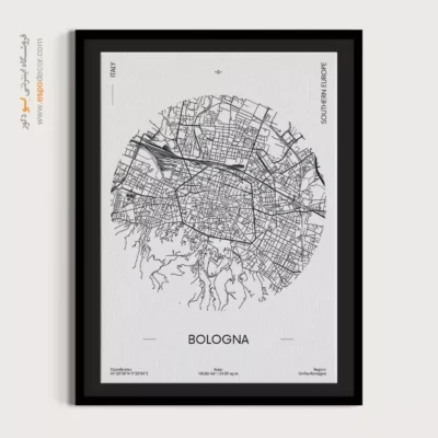 تابلو نقشه دکوراتیو بولونیا ایتالیا - بولونیا ایتالیا – تابلو نقشه شهرهای جهان - اسپو دکور