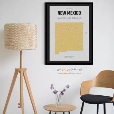 تابلو نقشه مدرن نیومکزیکو - نیومکزیکو – تابلو نقشه شهرهای جهان - اسپو دکور