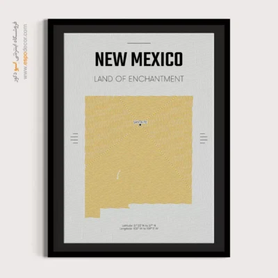 تابلو نقشه مدرن نیومکزیکو - نیومکزیکو – تابلو نقشه شهرهای جهان - اسپو دکور