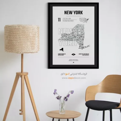 خرید تابلو نقشه مدرن نیویورک - نیویورک – تابلو نقشه شهرهای جهان - اسپو دکور