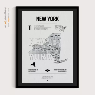 خرید تابلو نقشه مدرن نیویورک - نیویورک – تابلو نقشه شهرهای جهان - اسپو دکور