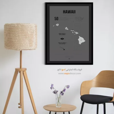 تابلو نقشه شهر هاوایی - هاوایی – تابلو نقشه شهرهای جهان - اسپو دکور